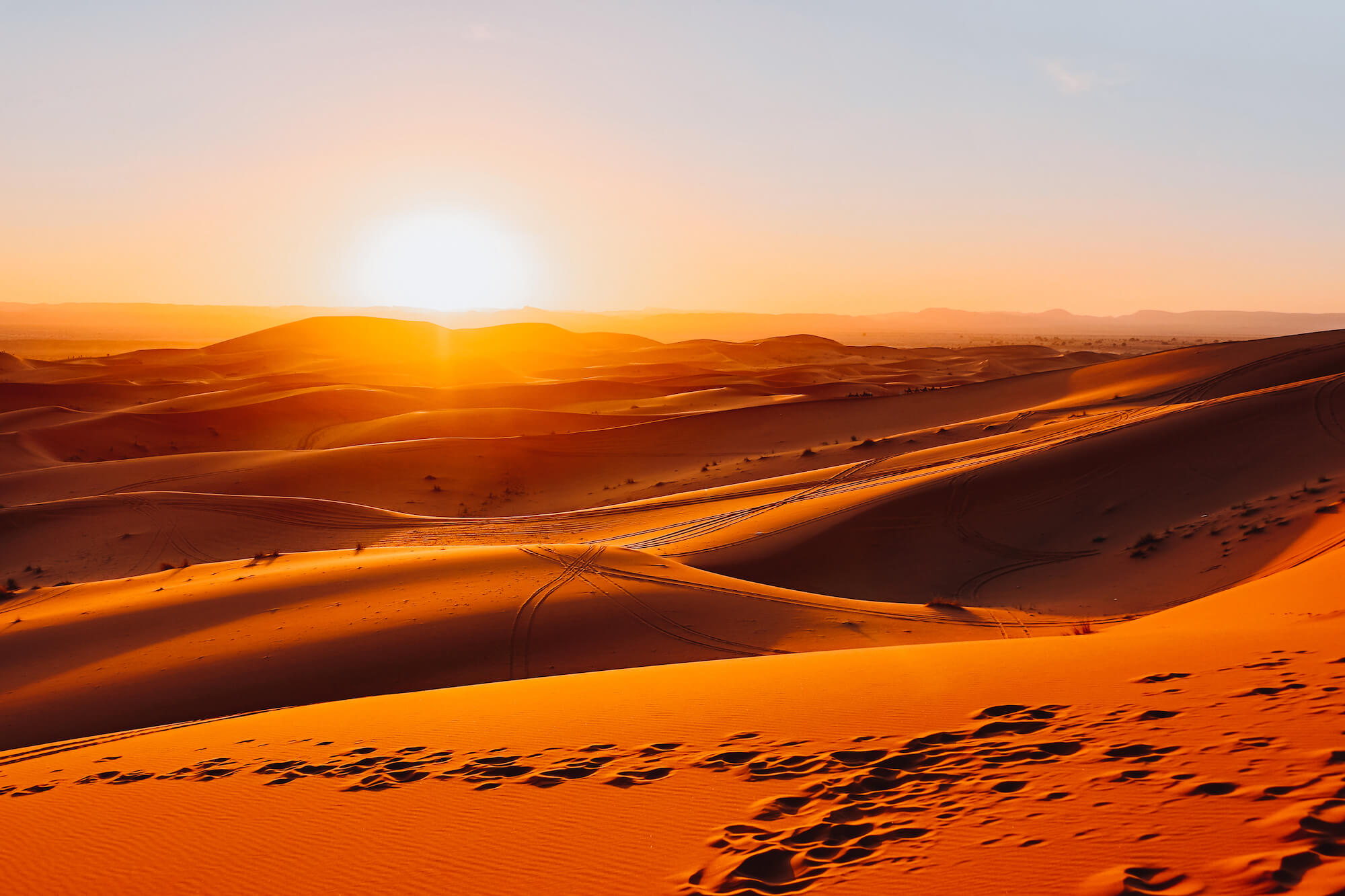 sunset Erg chigaga, Morocco